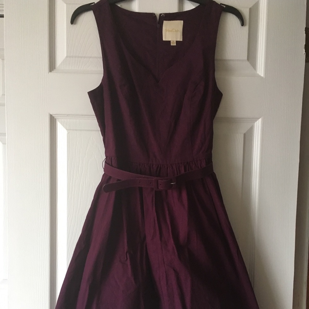 ModCloth Plum Purple Sleeveless Dress with Belt
